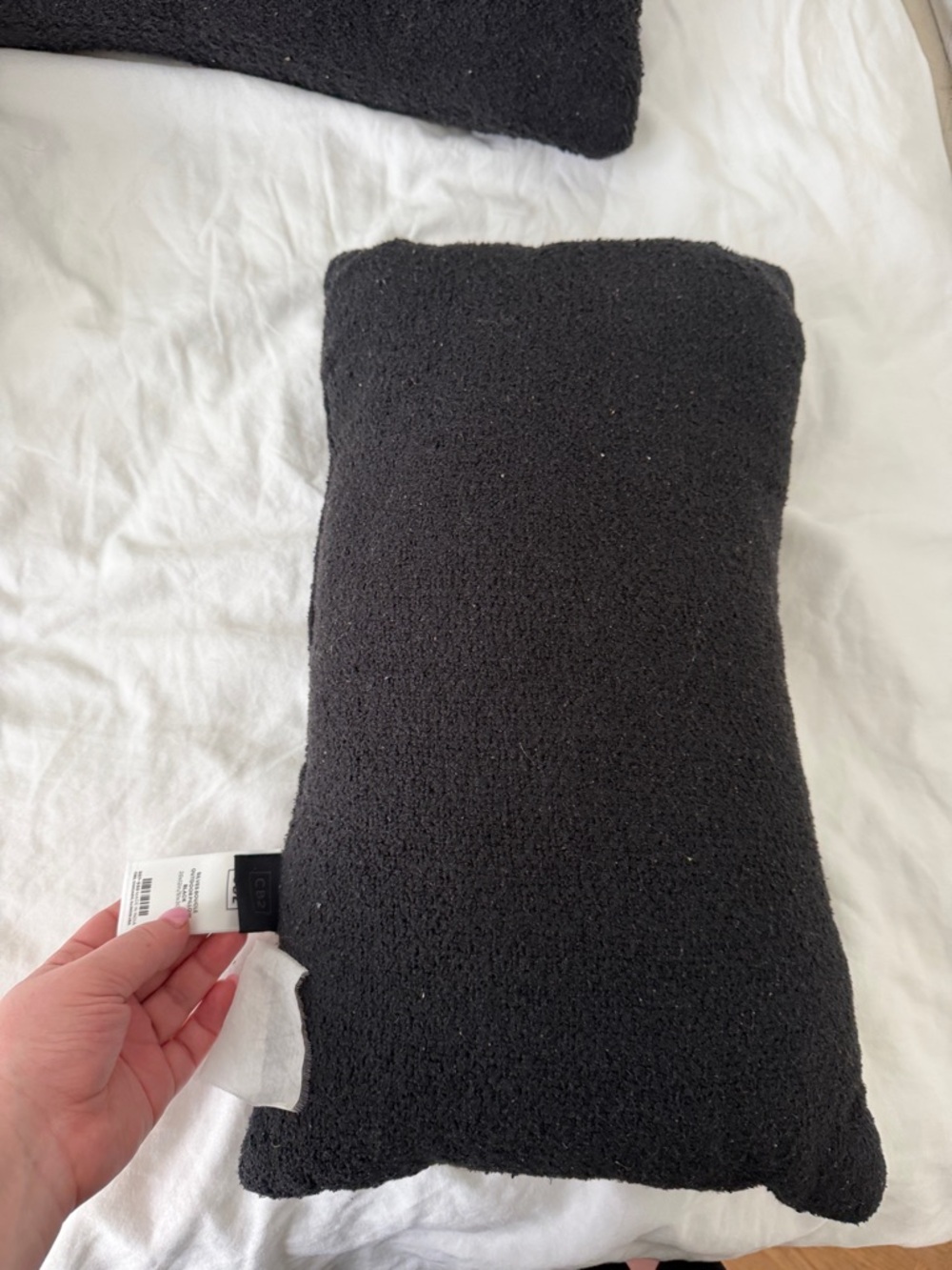 CB2 Black Textured Accent Pillow